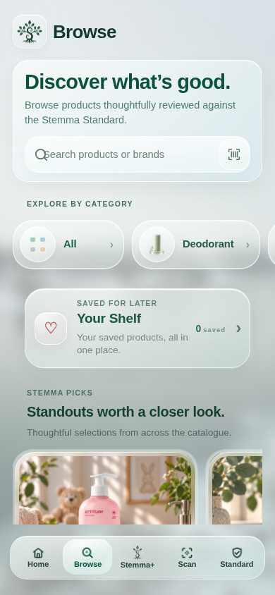 Stemma Browse screen preview