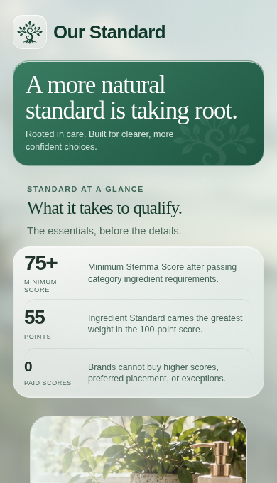 The Stemma Standard preview with example assessment information